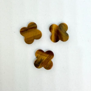 12 x 12 x 2mm Tigers Eye - Flat Quatrefoil 3pc Pack
