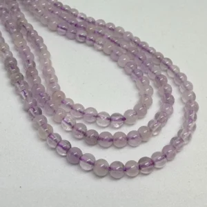 2 - 3mm Lavender Amethyst Beads - Smooth Round Gemstone Strand (38cm)