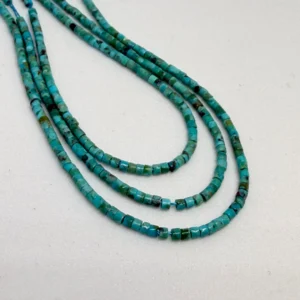 1 x 1mm Turquoise Beads - Smooth Tube Gemstone Strand (38cm)
