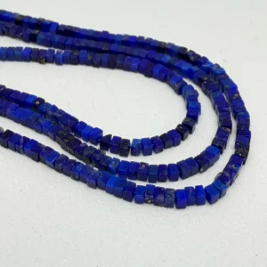 1 x 1mm Lapis Lazuli Beads - Smooth Tube Gemstone Strand (38cm)
