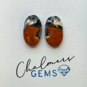 Malingano Jasper Mixed Shape Cabochons Approx 15 -25mm Drilled Pair