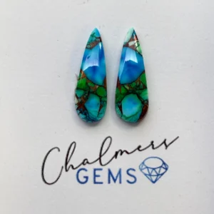 Mohave Ice Blue (constructed & dyed) Mixed Shape Cabochons Approx 15 -25mm Pair