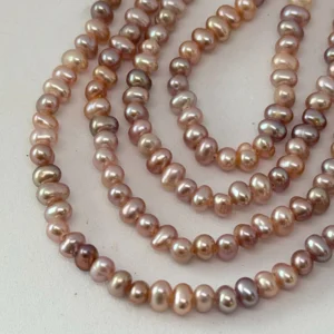 Fresh Water Cultured Mixed Pink/Purple Pearl Nugget Approx 2.8 - 3.2mm 32cm String