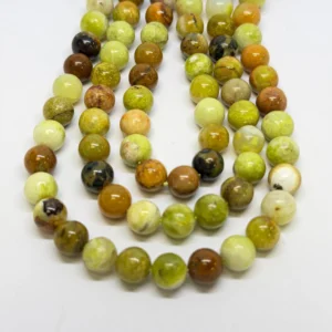 8mm Green Opal Beads - Smooth Round Gemstone Strand (38cm)