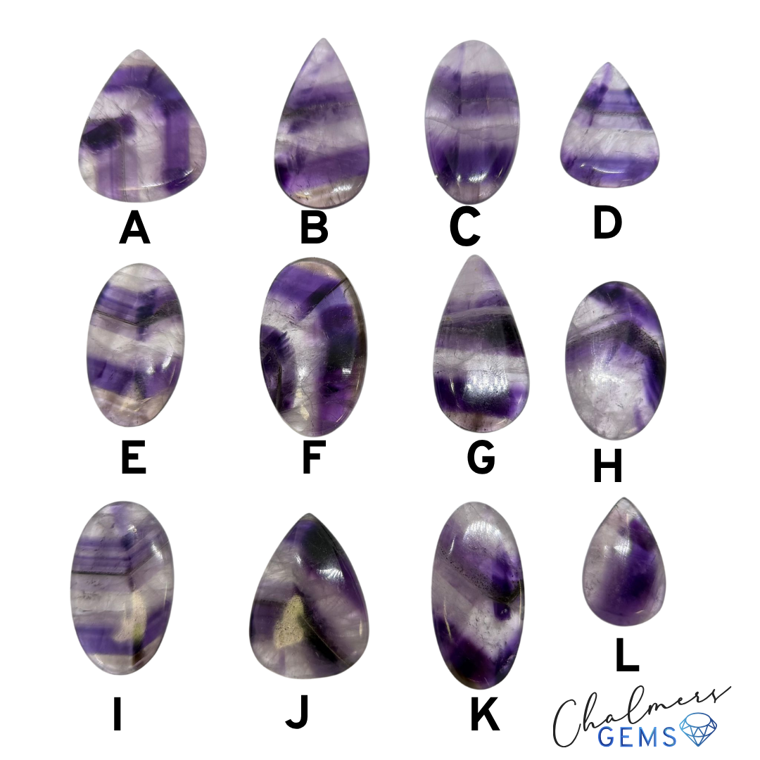 Chevron Amethyst Cabochons - Select Your Own - Image 2