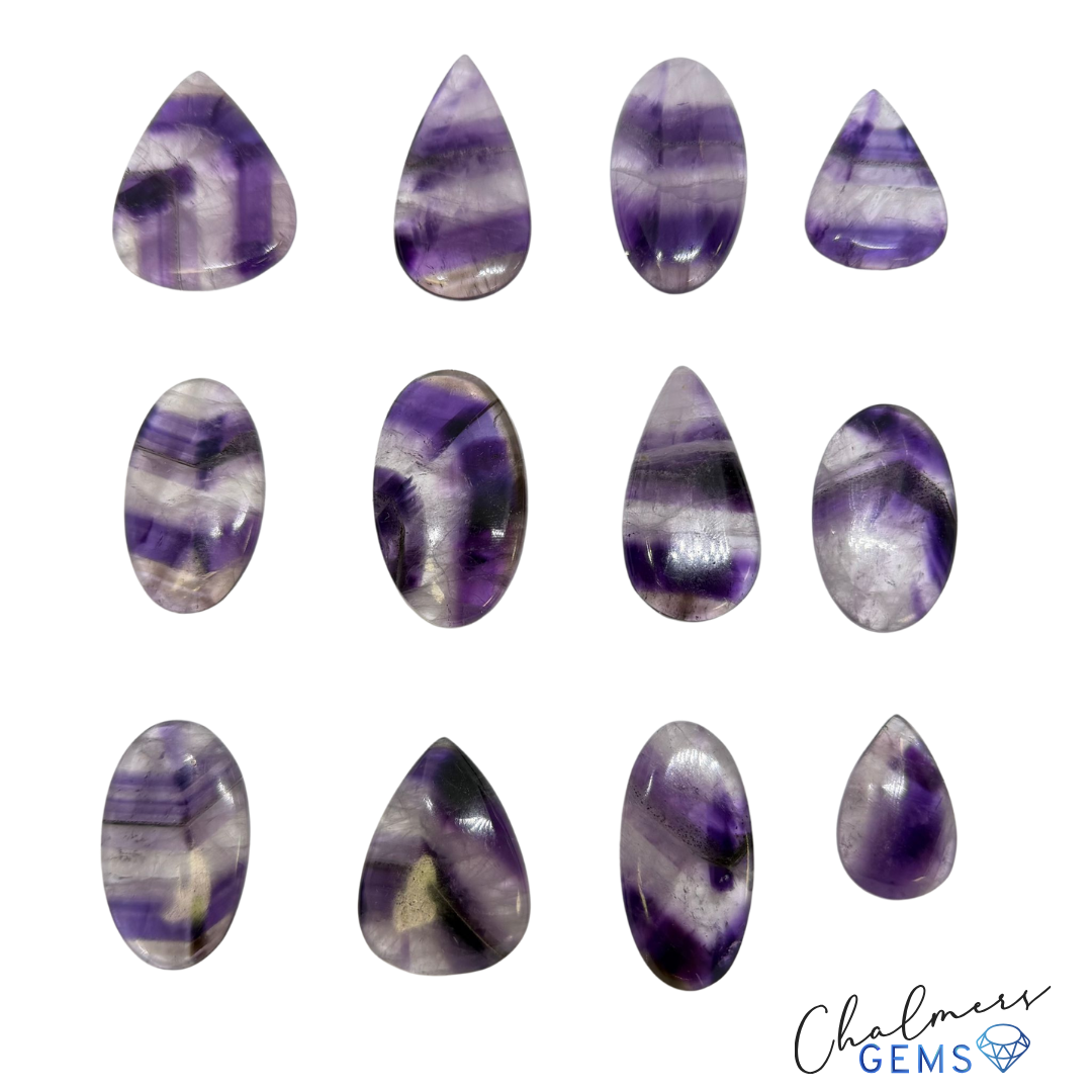 Chevron Amethyst Cabochons - Select Your Own