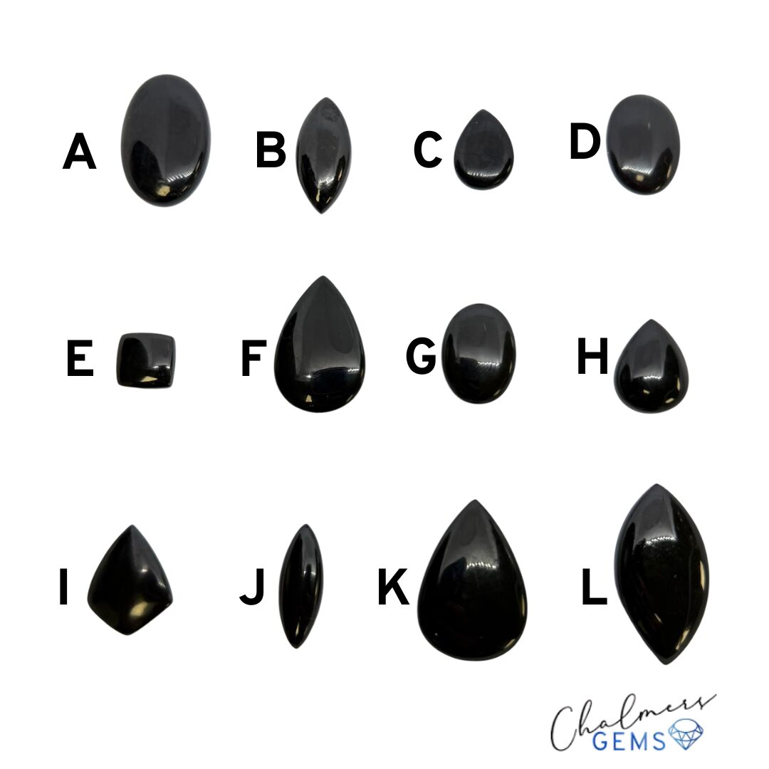 Whitby Jet Cabochons Mixed Sizes - Select your own - Image 2