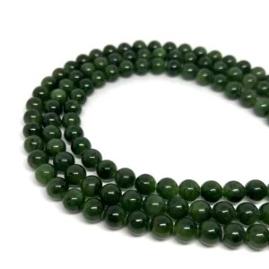 Nephrite 8mm Smooth Round Beads 38cm Strand HK
