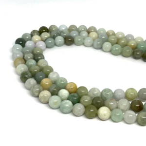 Multi Jadeite (Burma) 8mm Smooth Round Beads 38cm Strand