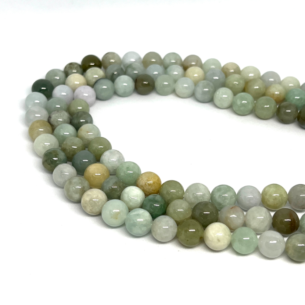 Multi Jadeite (Burma) 10mm Smooth Round Beads 38cm Strand