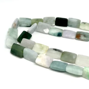 Multi Jadeite (Burma) 12 x 16mm Faceted Rectangle Beads 38cm Strand