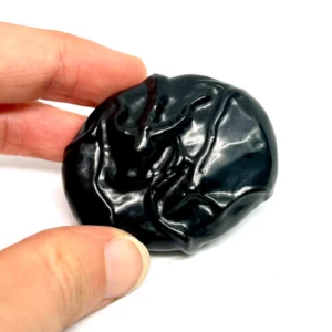 Black Obsidian Carved Dragon Palm Stone 1pc HK