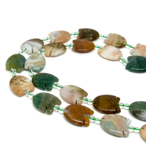 Ocean Jasper Fish Shaped Beads 15x20mm Approx 15pcs per Strand HK