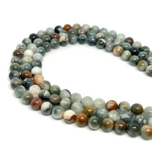 Multi Eagle Eye 8mm Smooth Round Beads 38cm Strand HK