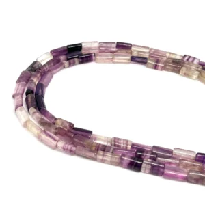 Fluorite 4 x 10mm Eliptical Tube Beads 38cm Strand HK