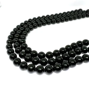 Black Agate (Dyed) 10mm Smooth Rounds 38cm Strand HK