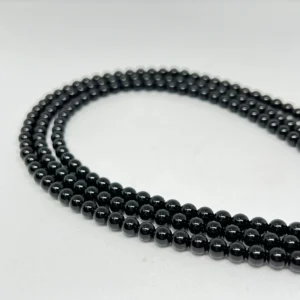 Black Agate (Dyed) 5mm Smooth Rounds 38cm Strand HK