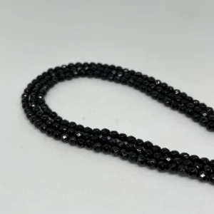 Black Agate (Dyed) 4mm Faceted Rounds 38cm Strand HK