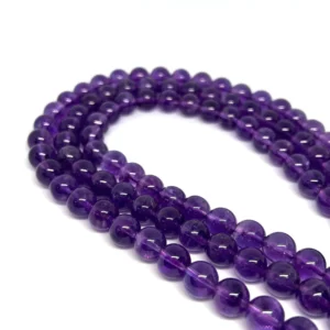 Amethyst 9mm Smooth Rounds 38cm Strand HK