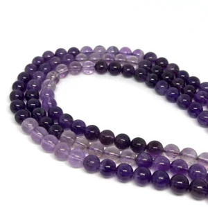 Multi Amethyst 8mm Smooth Rounds 38cm Strand HK