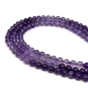 Multi Amethyst 6mm Smooth Rounds 38cm Strand HK