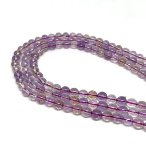 Amethyst and Citrine 6mm Smooth Rounds 38cm Strand HK