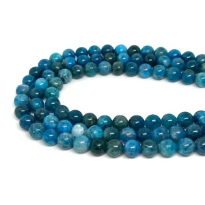 Neon Apatite 8mm Smooth Rounds 38cm Strand HK