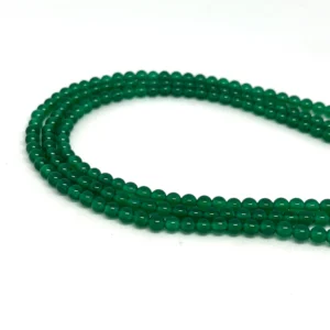 Green Onyx (Dyed) 4mm Smooth Rounds 38cm Strand HK