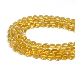 Citrine 8mm Smooth Rounds 38cm Strand HK