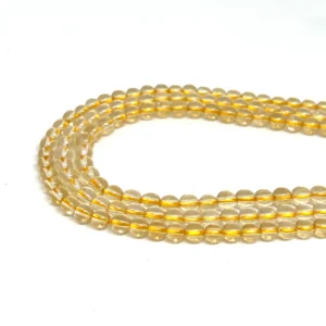 Citrine 4mm Smooth Rounds 38cm Strand HK