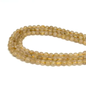 Golden Rutile Quartz 6mm Smooth Rounds 38cm Strand HK