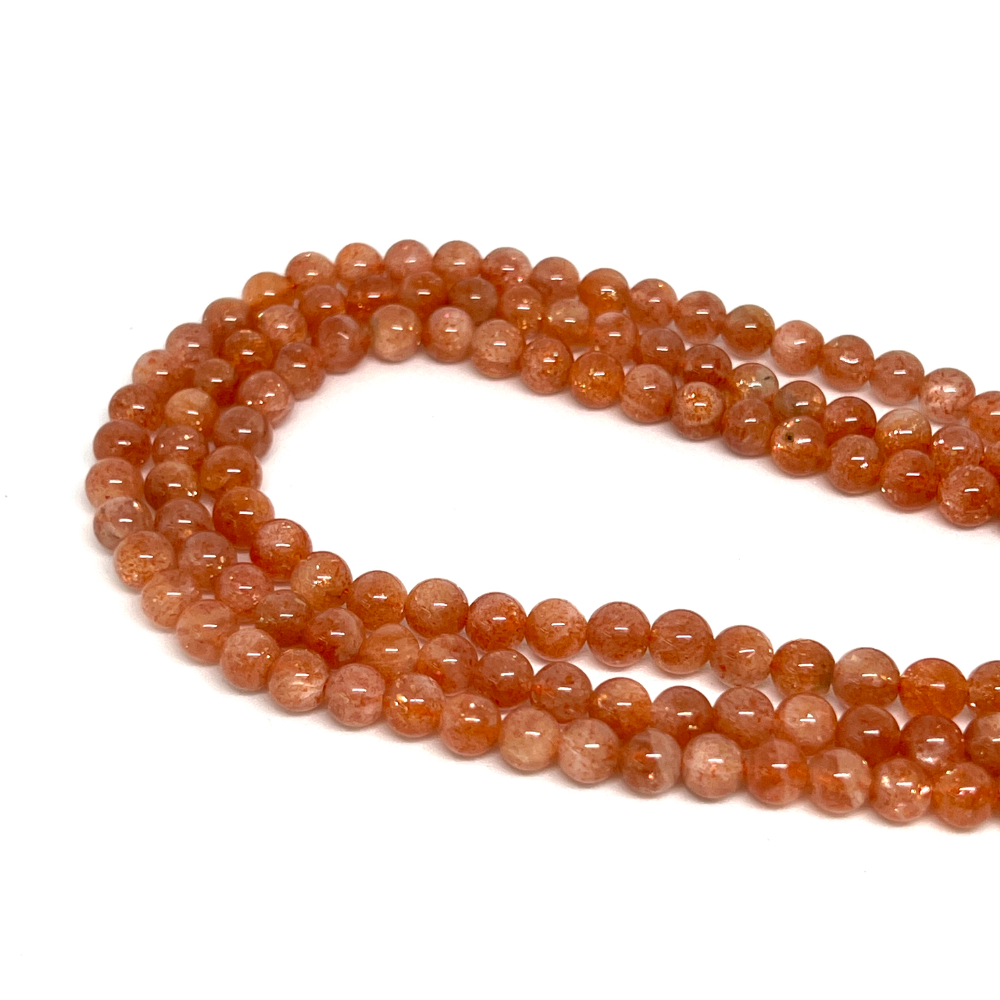 Sunstone 6mm Smooth Rounds 38cm Strand HK