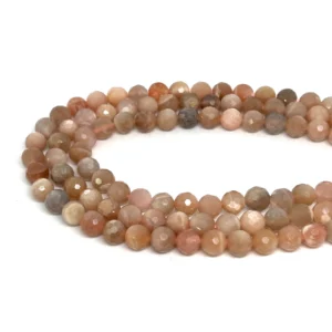 Multi Moonstone 8mm Faceted Rounds 38cm Strand HK