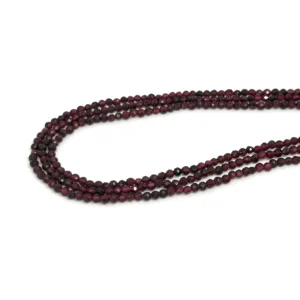 Garnet 2mm Micro Faceted Rounds 38cm Strand HK