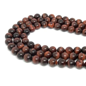 Red Tigers Eye 10mm Smooth Rounds 38cm Strand HK