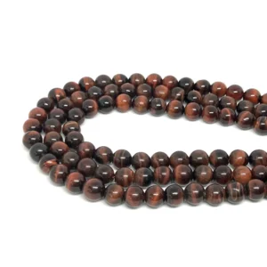 Red Tigers Eye 8mm Smooth Rounds 38cm Strand HK