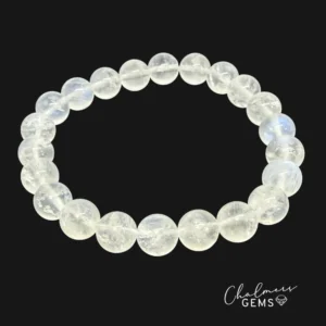 Rainbow Moonstone 8mm Smooth Round Stretchy Bracelet Approx 22 Beads