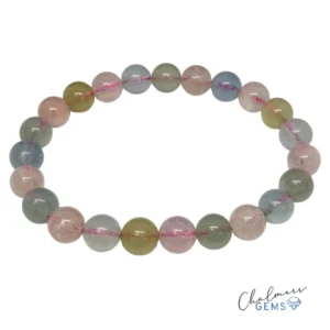 Multi Beryl (Filled) 8mm Smooth Round Stretchy Bracelet Approx 22 Beads