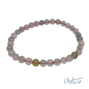 Multi Beryl (Filled) 6mm Smooth Round Stretchy Bracelet Approx 34 Beads