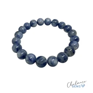 Kyanite 9.5mm Smooth Round Stretchy Bracelet Approx 20 Beads
