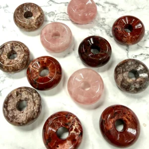 Mixed Gemstone Large Donut 40 x 20mm 1pc HK