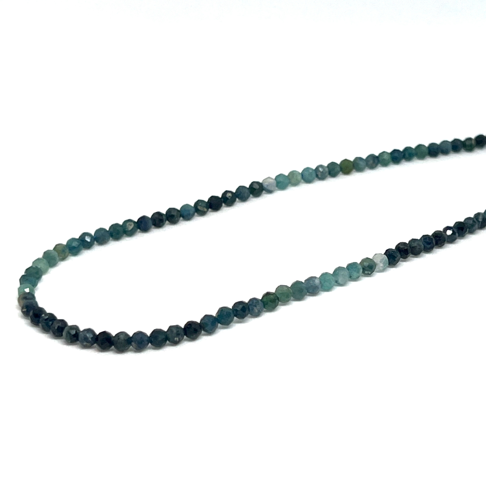 Indicolite ( Blue Tourmaliine) 3mm Micro Faceted Round Beads 38cm Strand HK