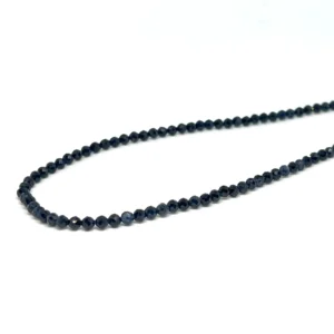 Blue Sapphire 3mm Micro Faceted Round Beads 38cm Strand HK