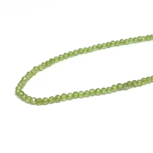 Peridot 3mm Micro Faceted Round Beads 38cm Strand HK