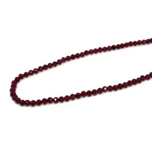 Garnet 3mm Micro Faceted Round Beads 38cm Strand HK