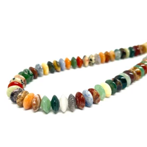 Mixed Gemstone 12x6mm Saucers 38cm Strand HK
