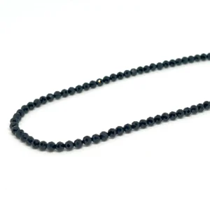 Black Spinel 3mm Micro Faceted Round Beads 38cm Strand HK