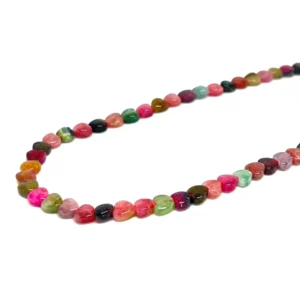 Premium Multi Tourmaline 4mm Flat Heart Beads 38cm Strand HK