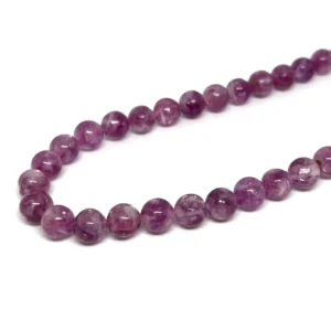 Purple Mica 8mm Bead Elastic Necklace Approx 45cm HK