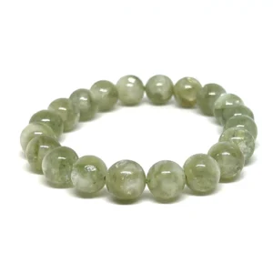 Green Mica 9-10mm Bead Stretchy Bracelet Approx 20 Beads HK